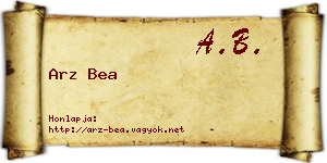 Arz Bea névjegykártya